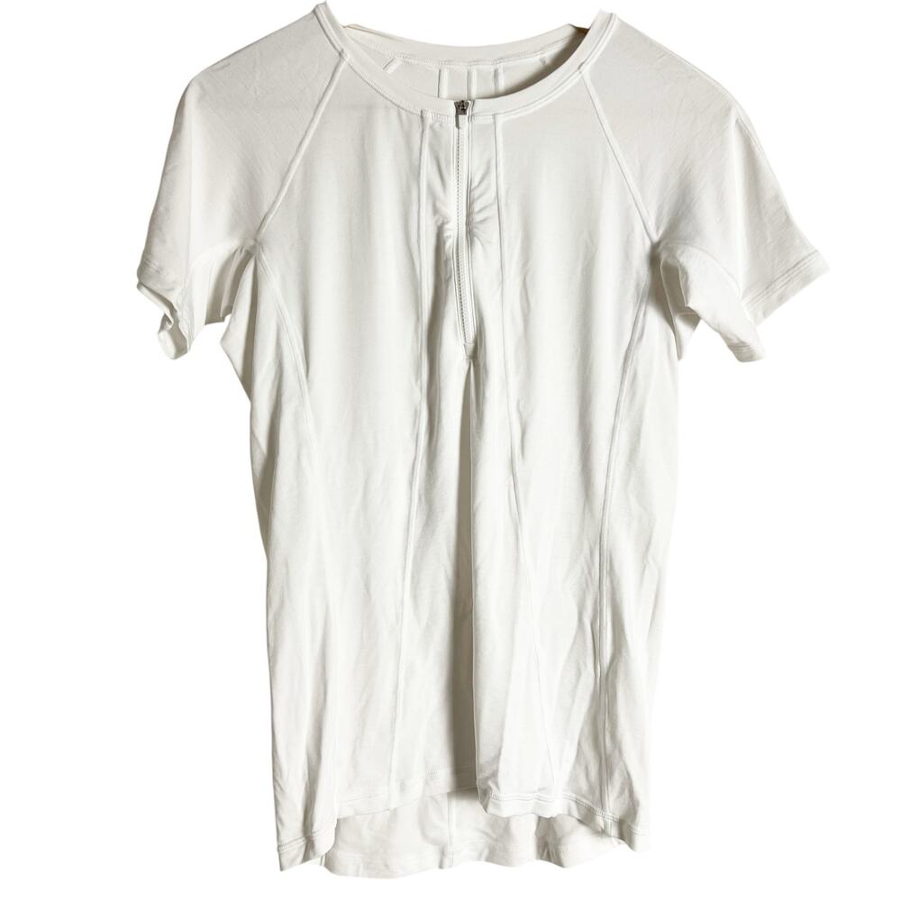 Athleta Pacifica White Short Sleeve Swim Surf Athletic Tee Size Medium - Picture 1 of 8
